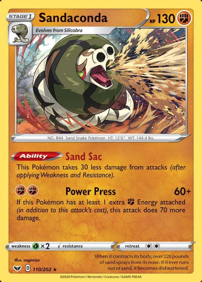 Sandaconda - Sword & Shield Base 110/202 - Rare Holo