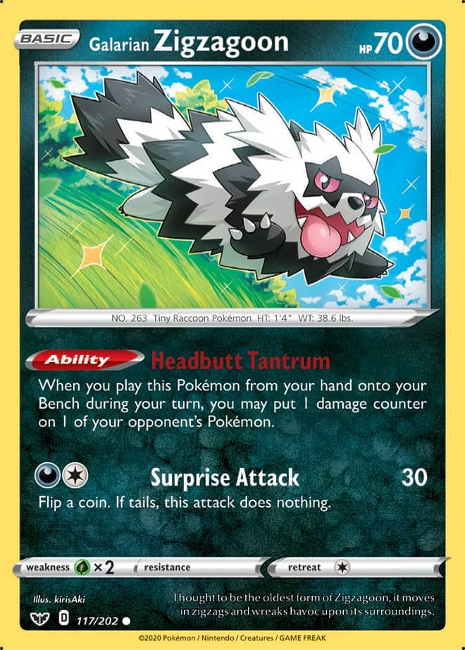 Galarian Zigzagoon - Sword & Shield Base 117/202 - Common