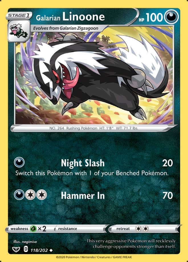 Galarian Linoone - Sword & Shield Base 118/202 - Uncommon