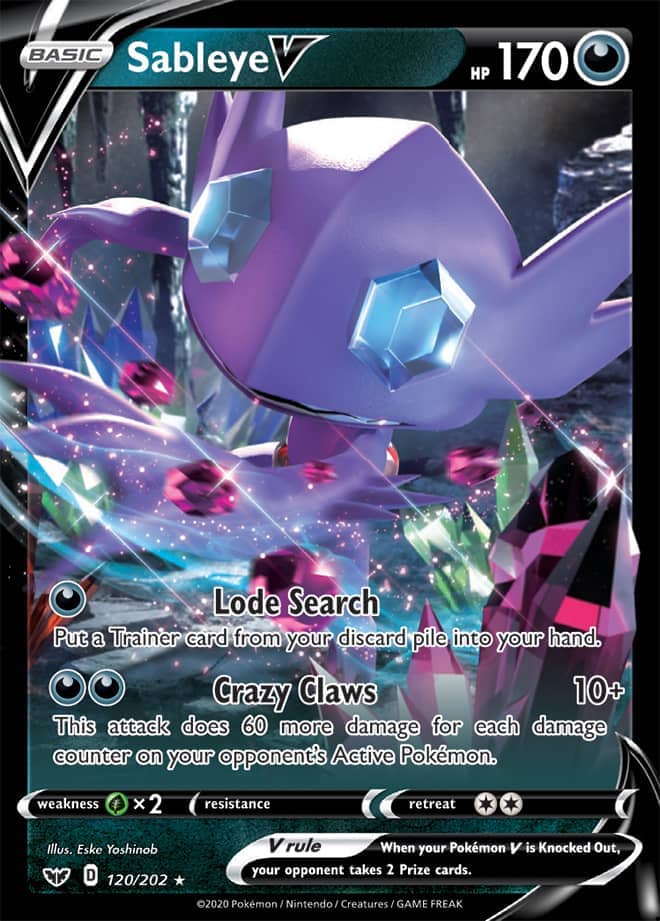 Sableye V - Sword & Shield Base 120/202 - Ultra Rare