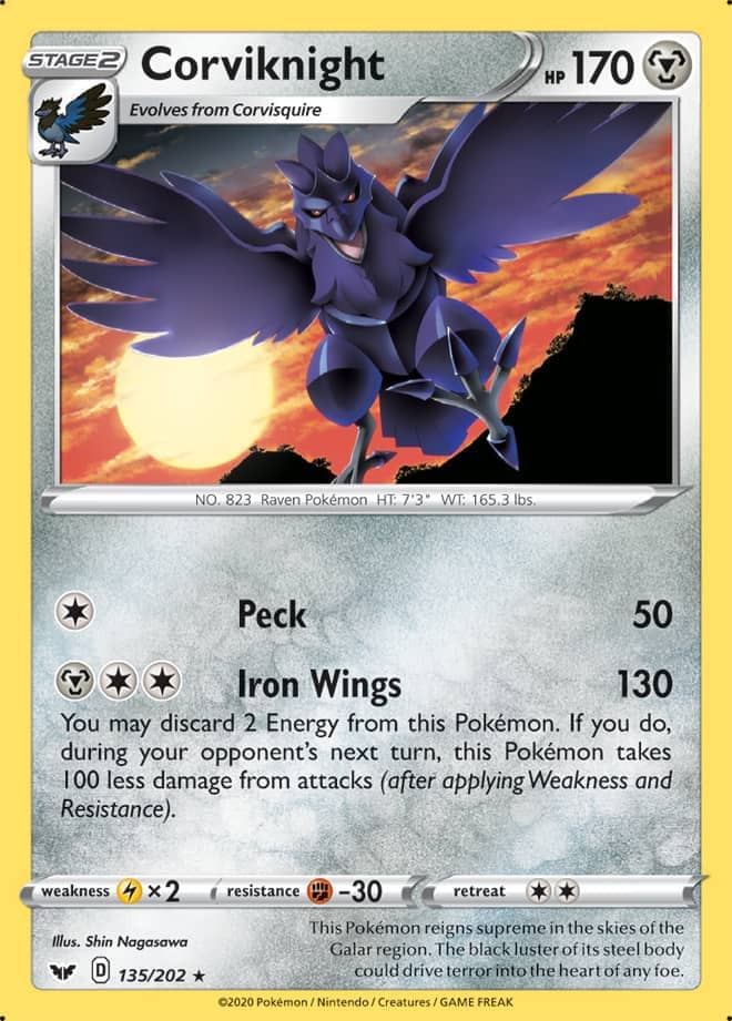 Corviknight - Sword & Shield Base 135/202 - Rare