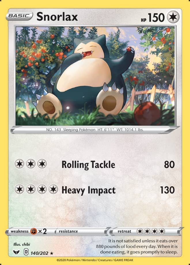Snorlax - Sword & Shield Base 140/202 - Rare