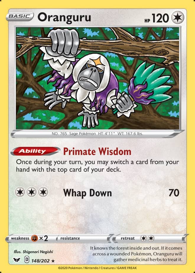 Oranguru - Sword & Shield Base 148/202 - Rare Holo