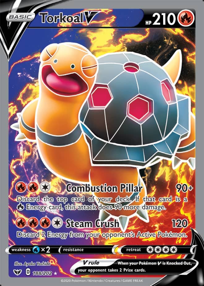 Torkoal V - Sword & Shield Base 188/202 - Full Art