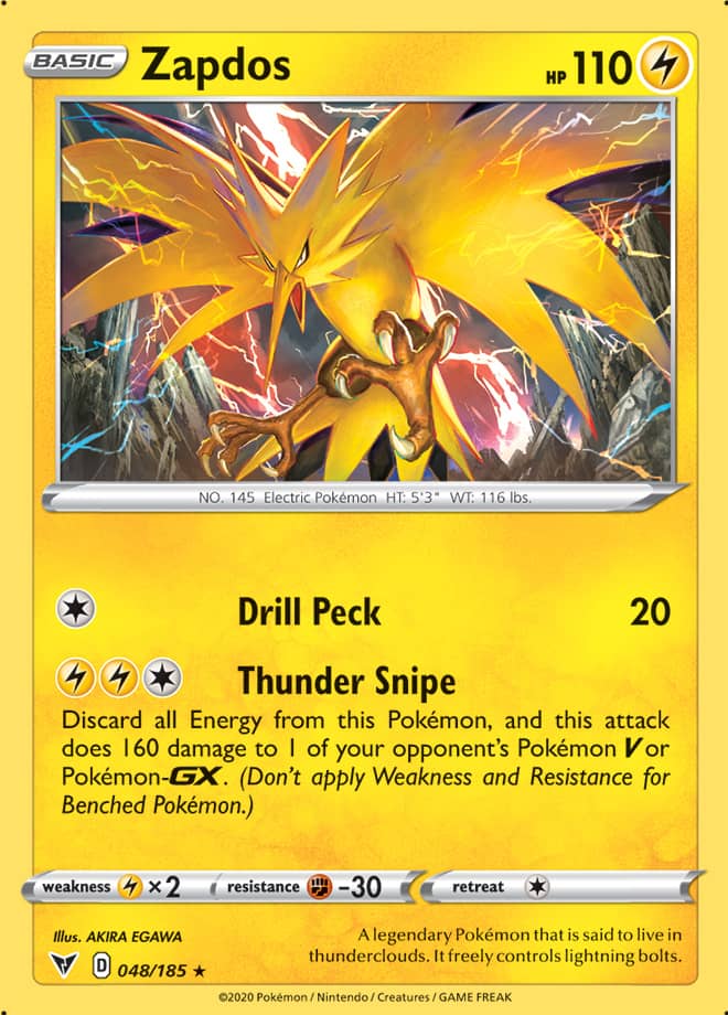 Zapdos - Vivid Voltage 048/185 - Rare Holo