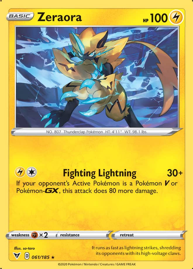 Zeraora - Vivid Voltage 061/185 - Rare Holo