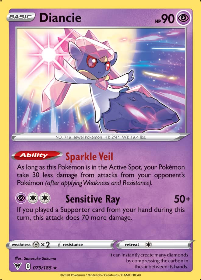 Diancie - Vivid Voltage 079/185 - Rare Holo