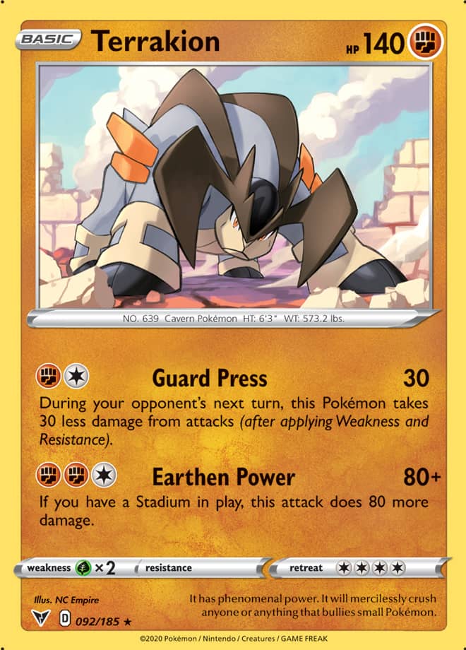 Terrakion - Vivid Voltage 092/185 - Rare