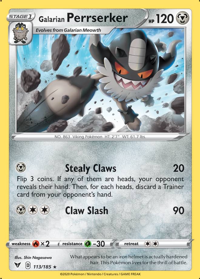 Galarian Perrserker - Vivid Voltage 113/185 - Rare