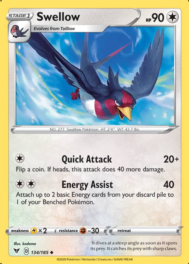 Swellow - Vivid Voltage 134/185 - Uncommon