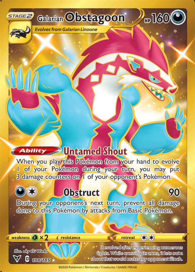 Galarian Obstagoon - Vivid Voltage 198/185 - Secret Rare