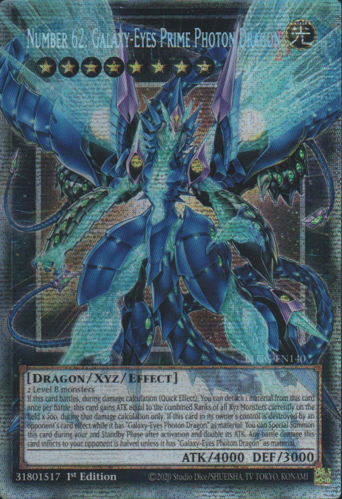 Number 62: Galaxy-Eyes Prime Photon Dragon (extended art) - BLGG-EN140 - 1st Edition - Starlight Rare