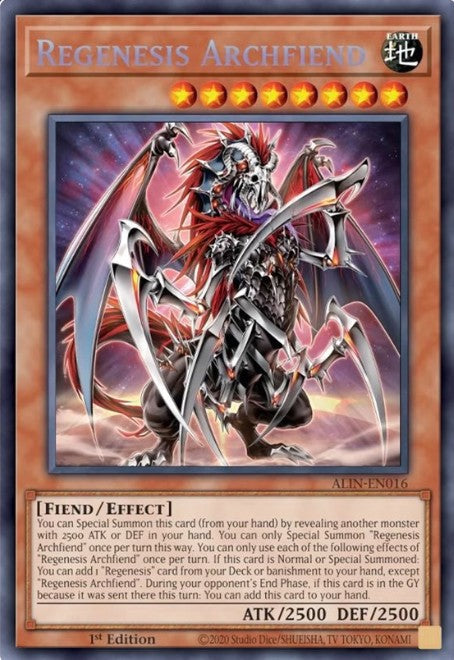 Regenesis Archfiend - ALIN-EN016 - 1st Edition - Secret Rare