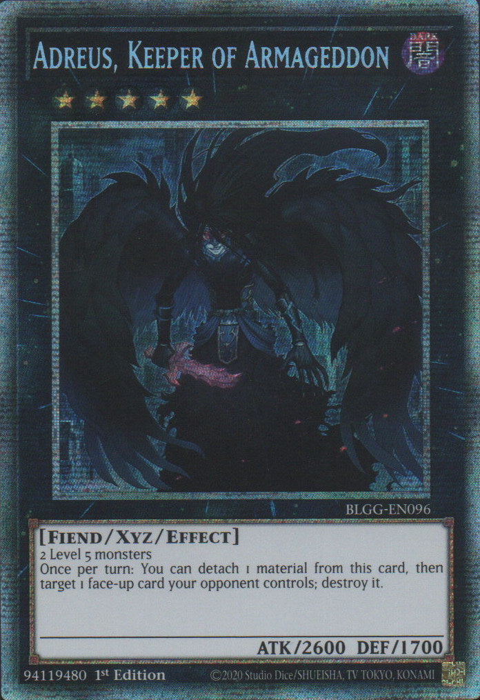 Adreus, Keeper of Armageddon - BLGG-EN096 - 1st Edition - Starlight Rare