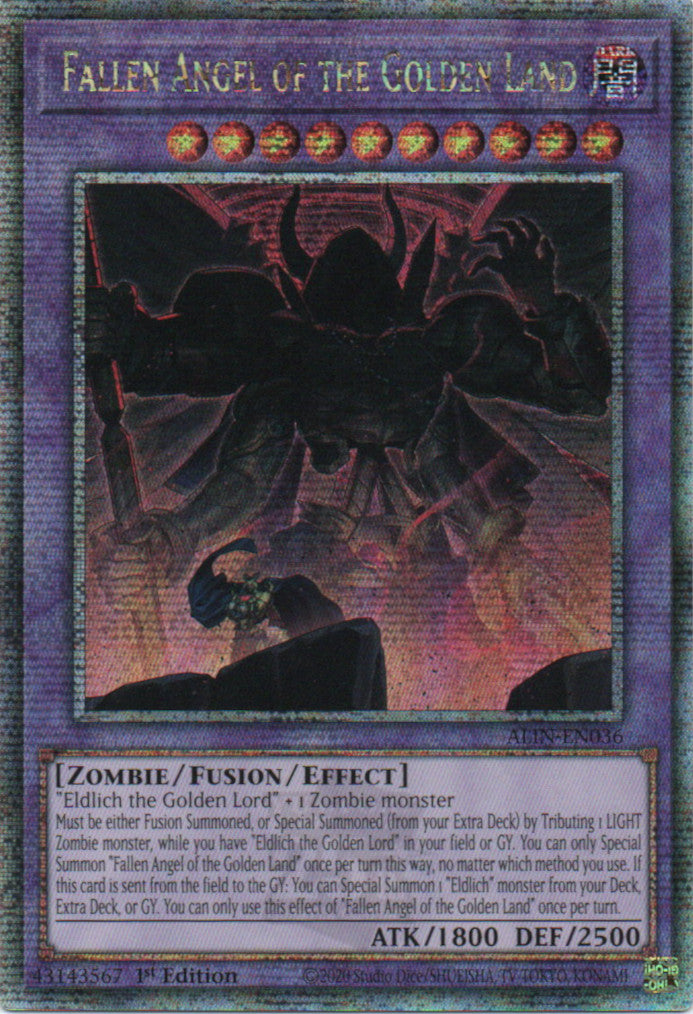 Fallen Angel of the Golden Land - ALIN-EN036 - 1st Edition - Quarter Century Secret Rare
