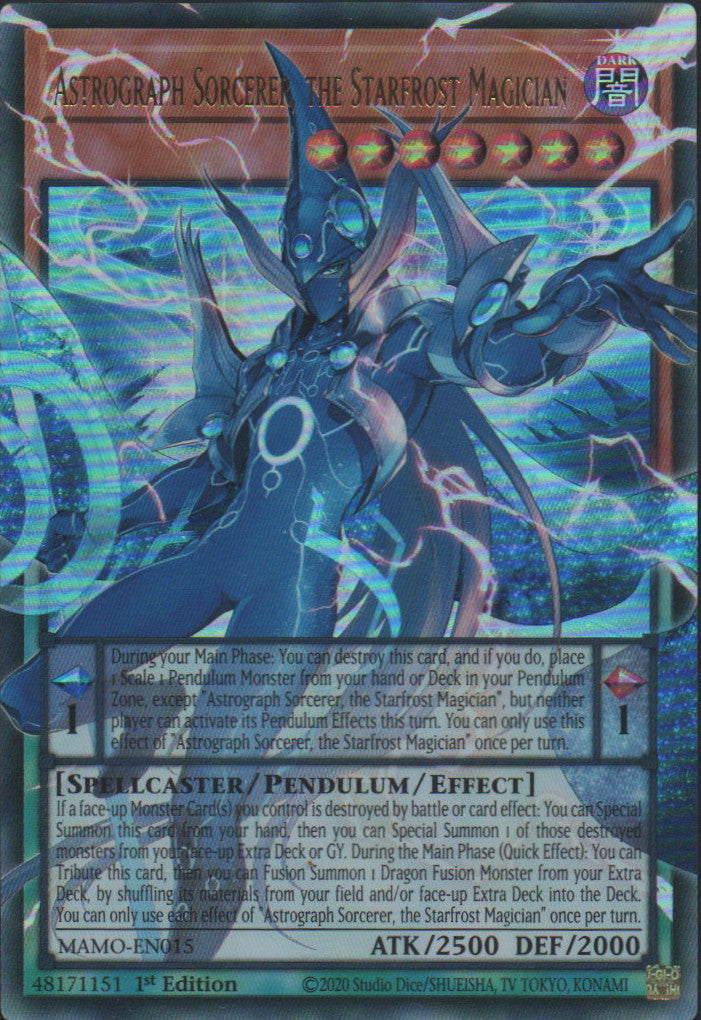Astrograph Sorcerer, the Starfrost Magician (extended art) - MAMO-EN015 - 1st Edition - Ultra Rare