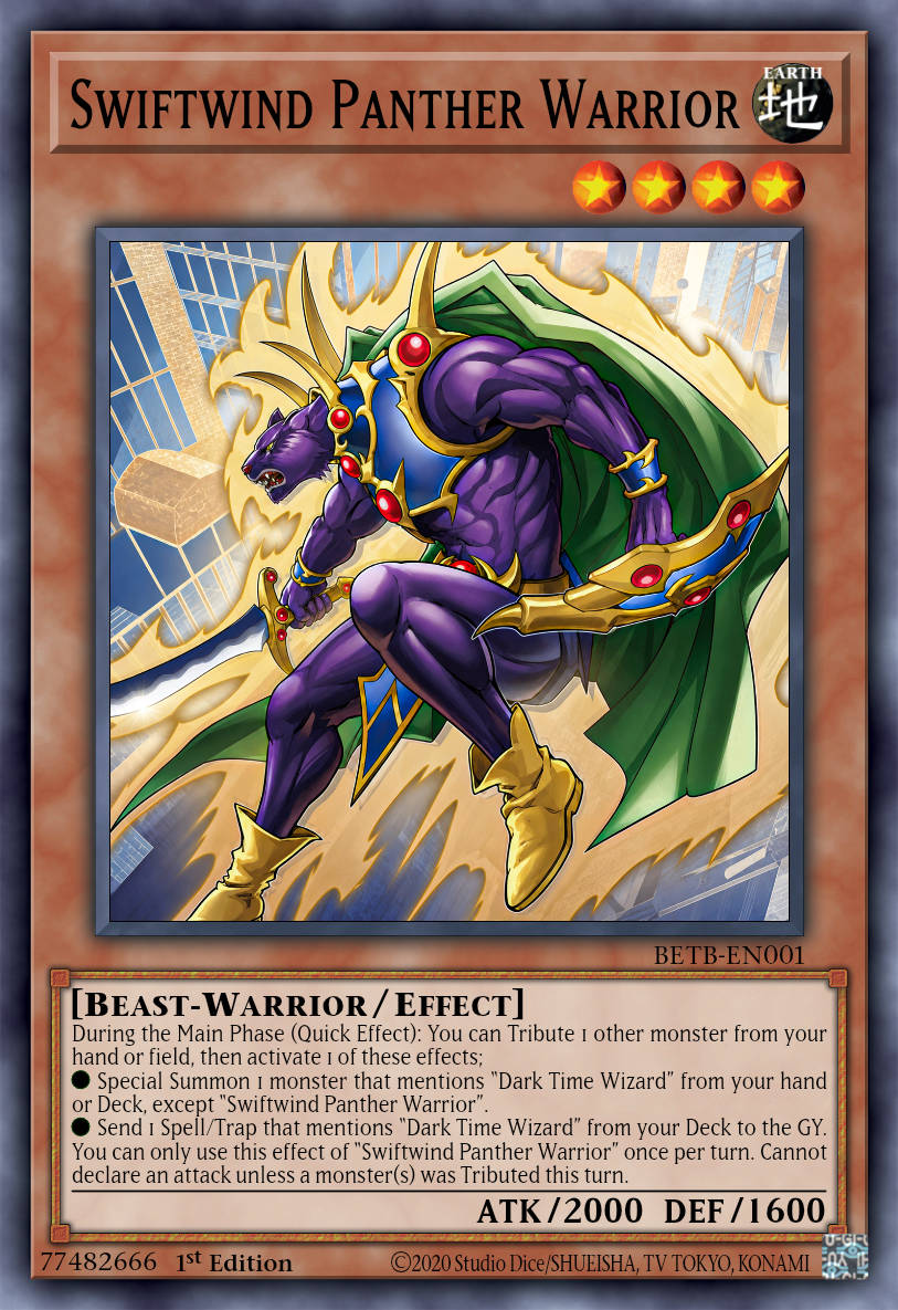 Swiftwind Panther Warrior - BETB-EN001 - 1st Edition - Super Rare