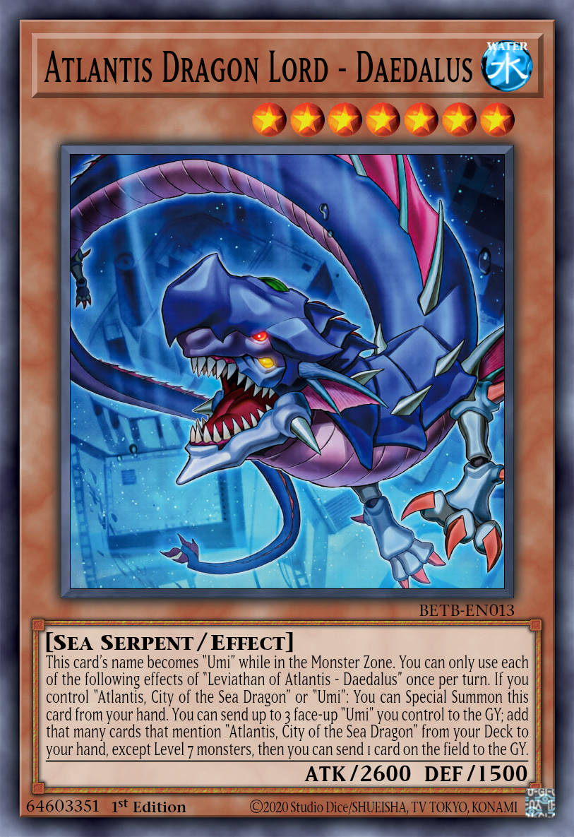 Levia-Dragon of Atlantis - Daedalus - BETB-EN013 - 1st Edition - Secret Rare