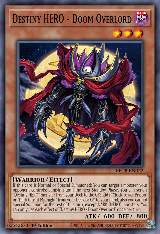 Destiny HERO - Doom Overlord - BETB-EN022 - 1st Edition - Ultra Rare