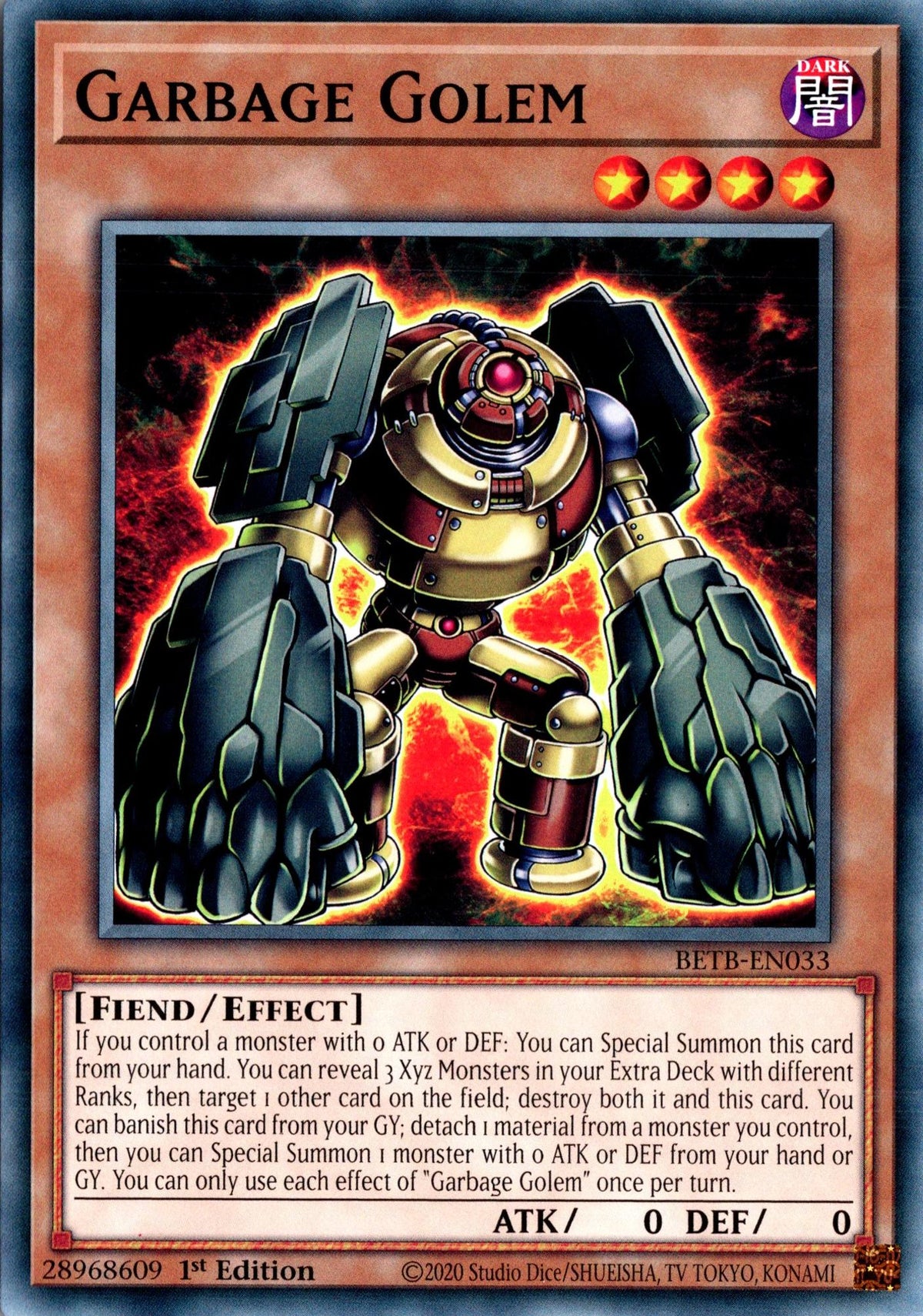 Garbage Golem - BETB-EN033 - 1st Edition - Common