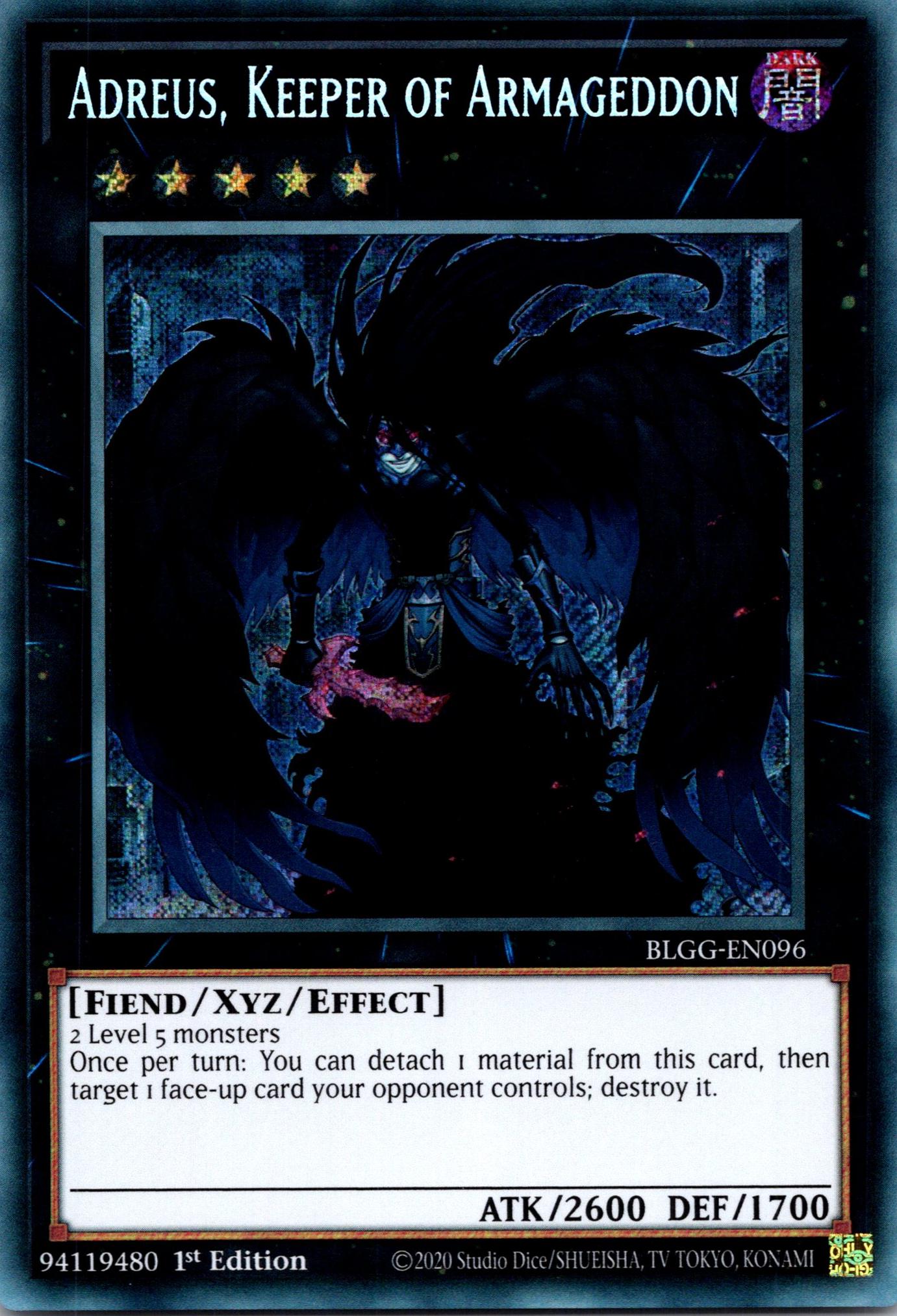 Adreus, Keeper of Armageddon - BLGG-EN096 - 1st Edition - Secret Rare