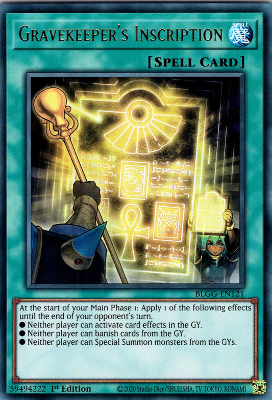 Gravekeeper's Inscription - BLGG-EN121 - 1st Edition - Ultra Rare