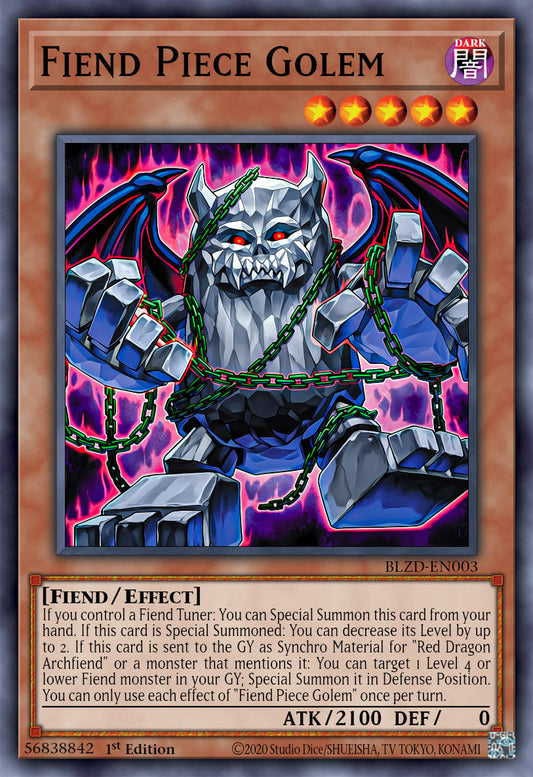 Fiend Piece Golem - BLZD-EN003 - 1st Edition - Common