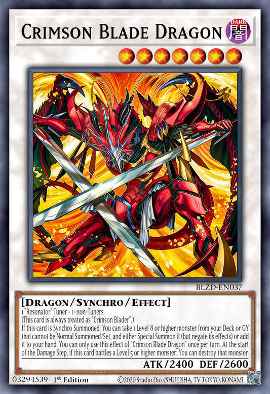 Crimson Blade Dragon - BLZD-EN037 - 1st Edition - Ultra Rare