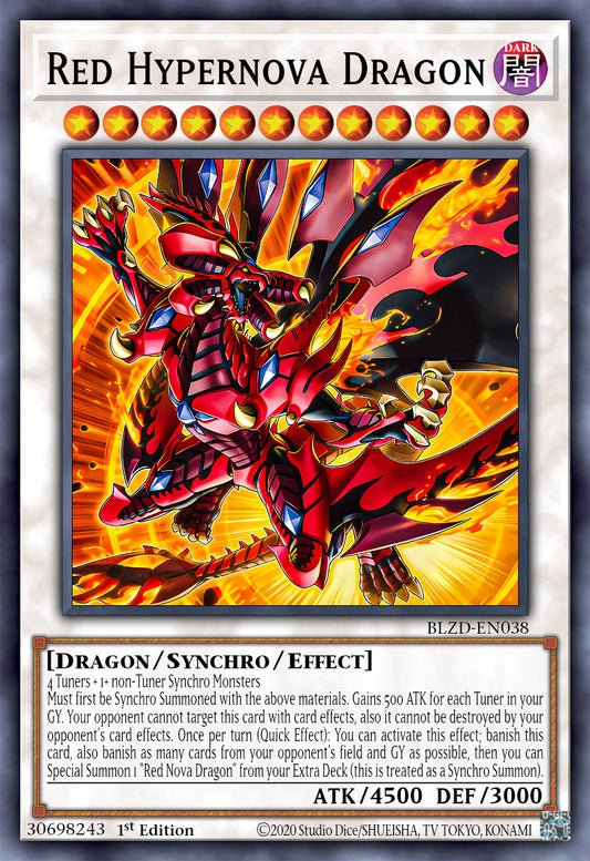 Red Hypernova Dragon - BLZD-EN038 - 1st Edition - Super Rare