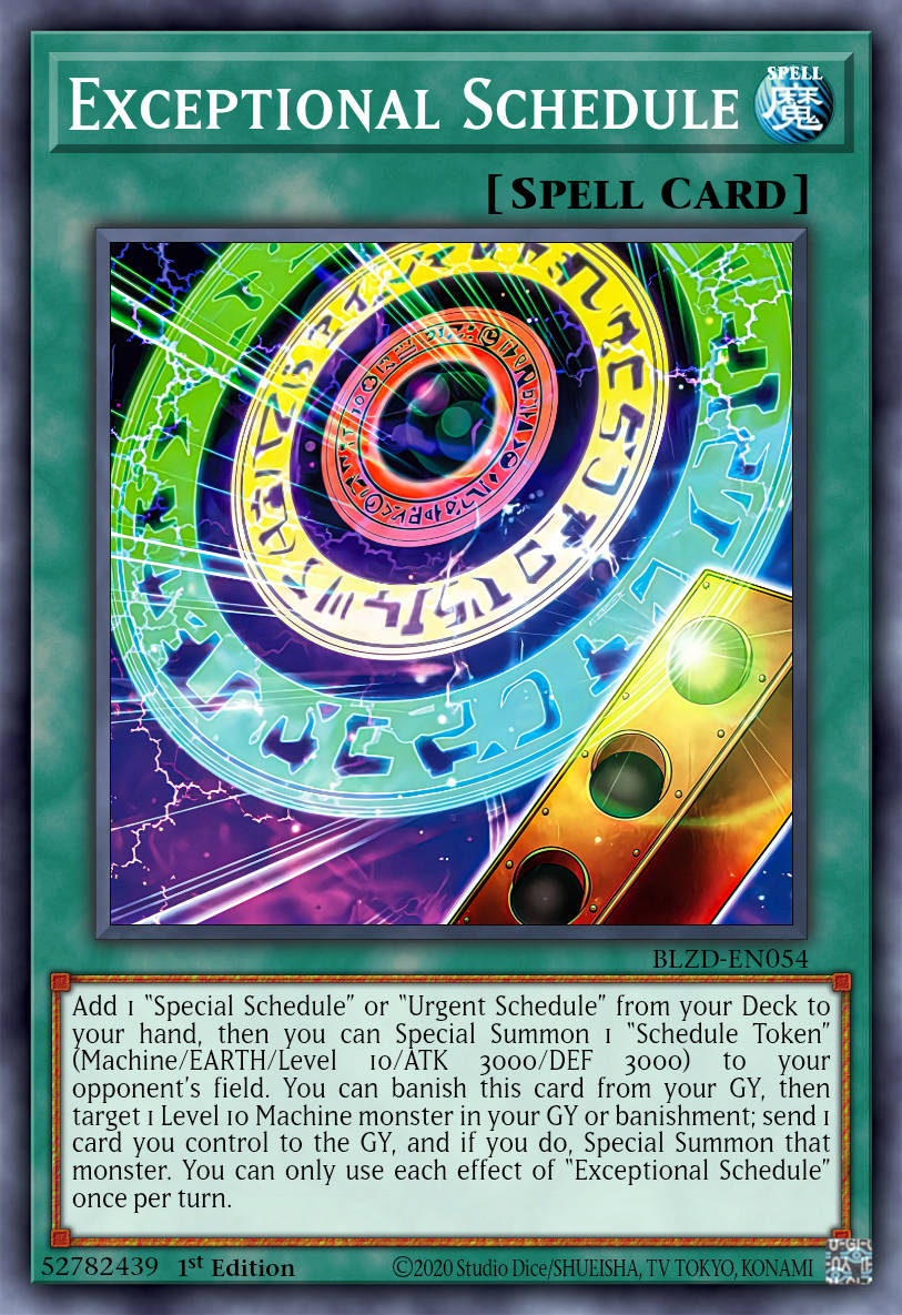 Exceptional Schedule - BLZD-EN054 - 1st Edition - Secret Rare