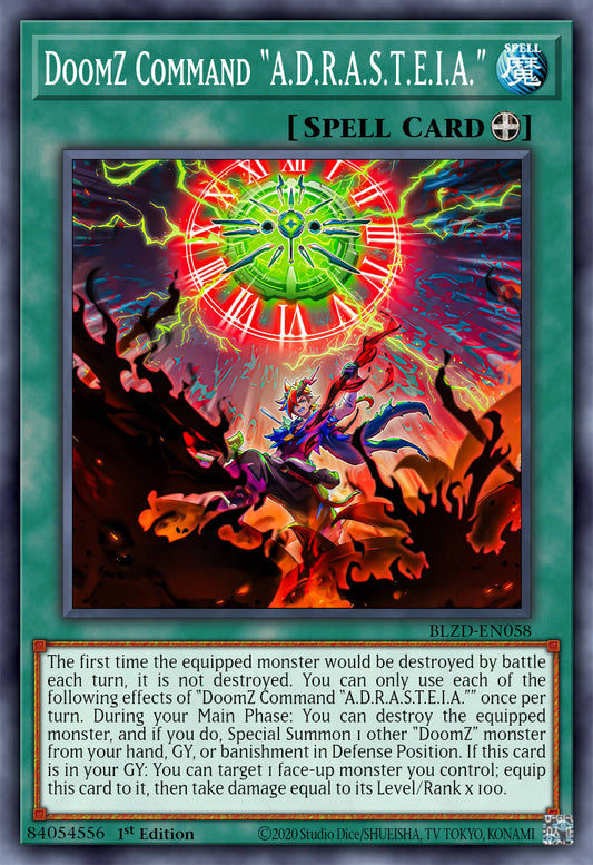 DoomZ Command A.D.R.A.S.T.E.I.A. - BLZD-EN058 - 1st Edition - Common