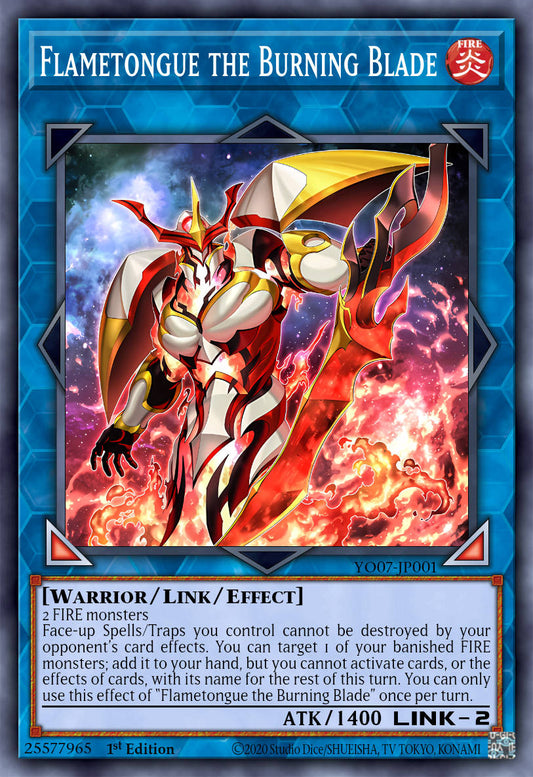 Flametongue the Burning Blade - BLZD-EN099 - 1st Edition - Super Rare