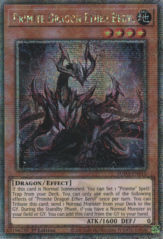 Primite Dragon Ether Beryl - SUDA-EN015 - 1st Edition - Quarter Century Secret Rare