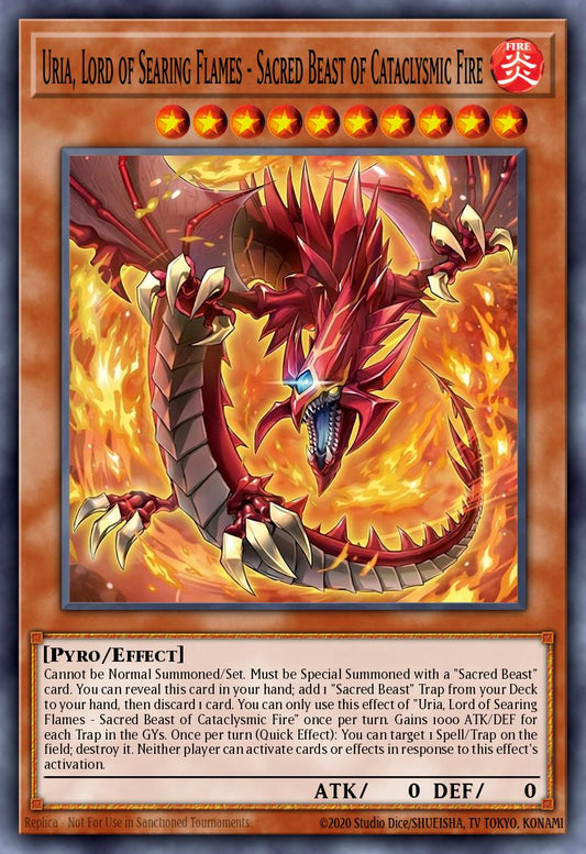 Inferno of the Sacred Beasts – Uria, Lord of Searing Flames - CORI-EN005 - 1st Edition - Super Rare