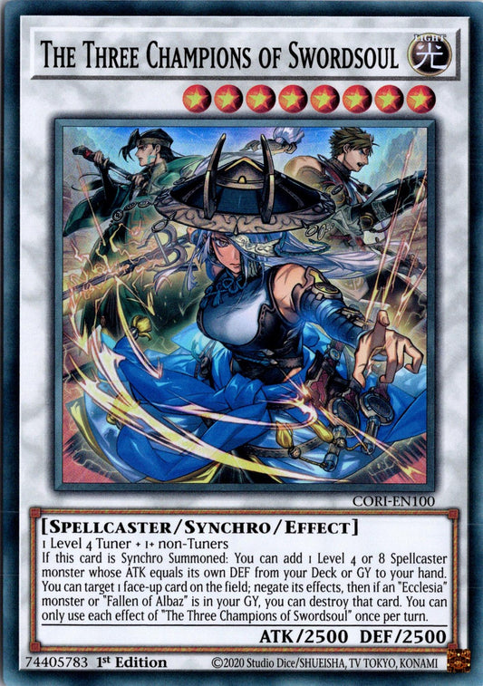 The Three Champions of Swordsoul - CORI-EN100 - 1st Edition - Super Rare