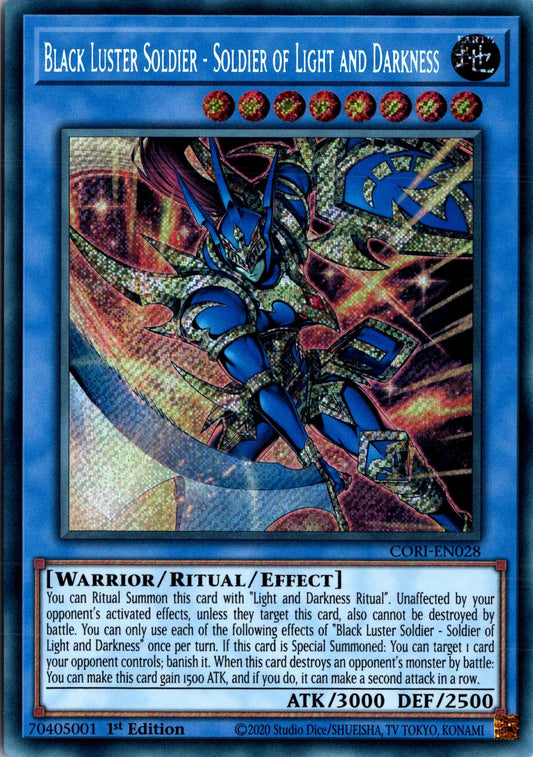 Black Luster Soldier – Soldier of Light and Darkness - CORI-EN028 - 1st Edition - Secret Rare