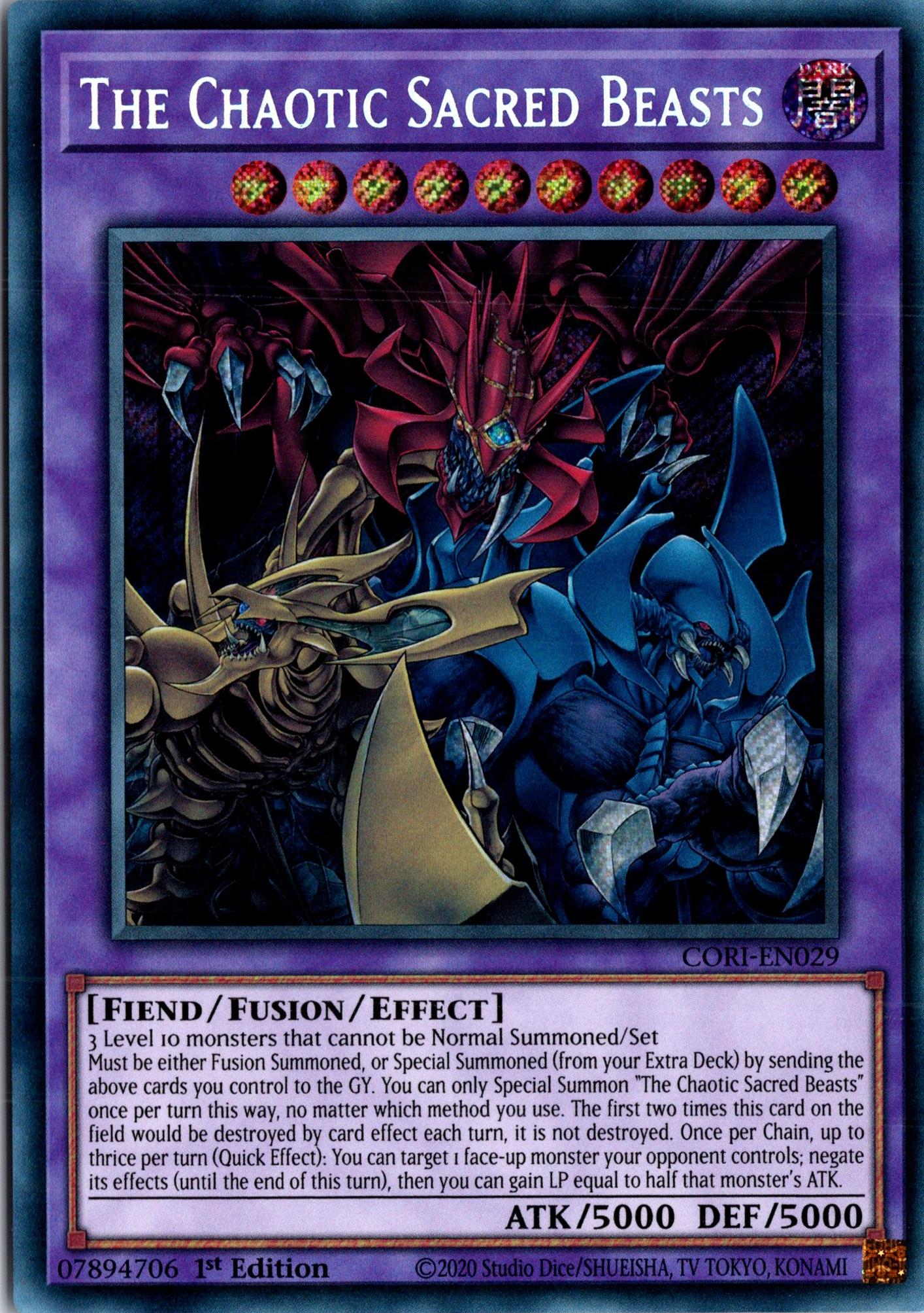 The Chaotic Phantasmal Sacred Beast - CORI-EN029 - 1st Edition - Secret Rare