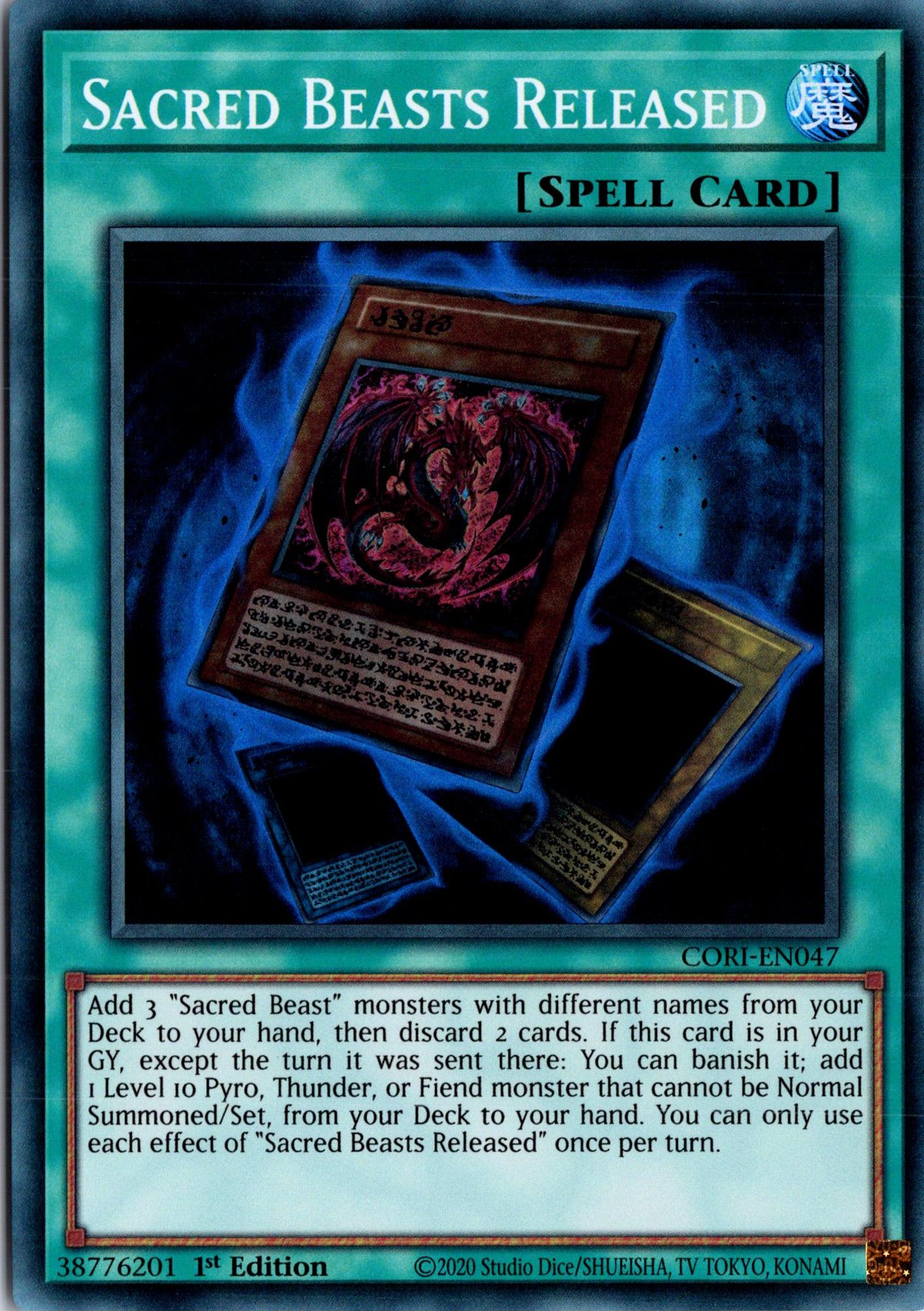 Sacred Beasts Released - CORI-EN047 - 1st Edition - Super Rare