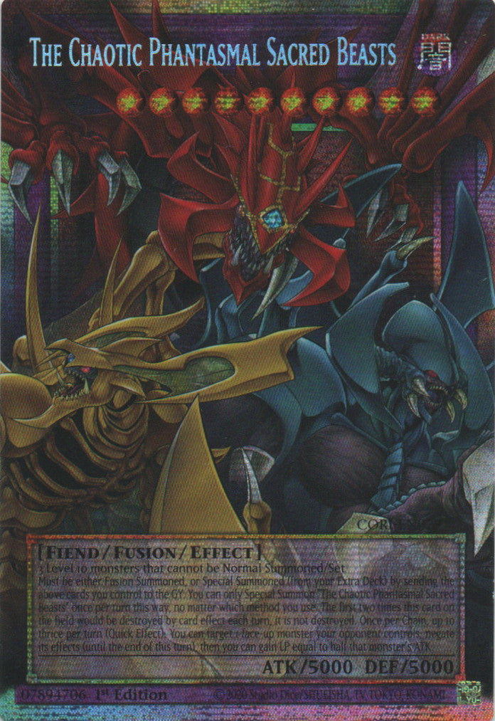 The Chaotic Phantasmal Sacred Beasts (extended art) - CORI-EN029 - 1st Edition - Starlight Rare