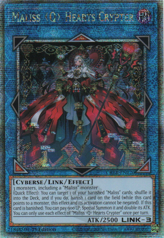 Maliss Q Hearts Crypter - CRBR-EN020 - 1st Edition - Quarter Century Secret Rare