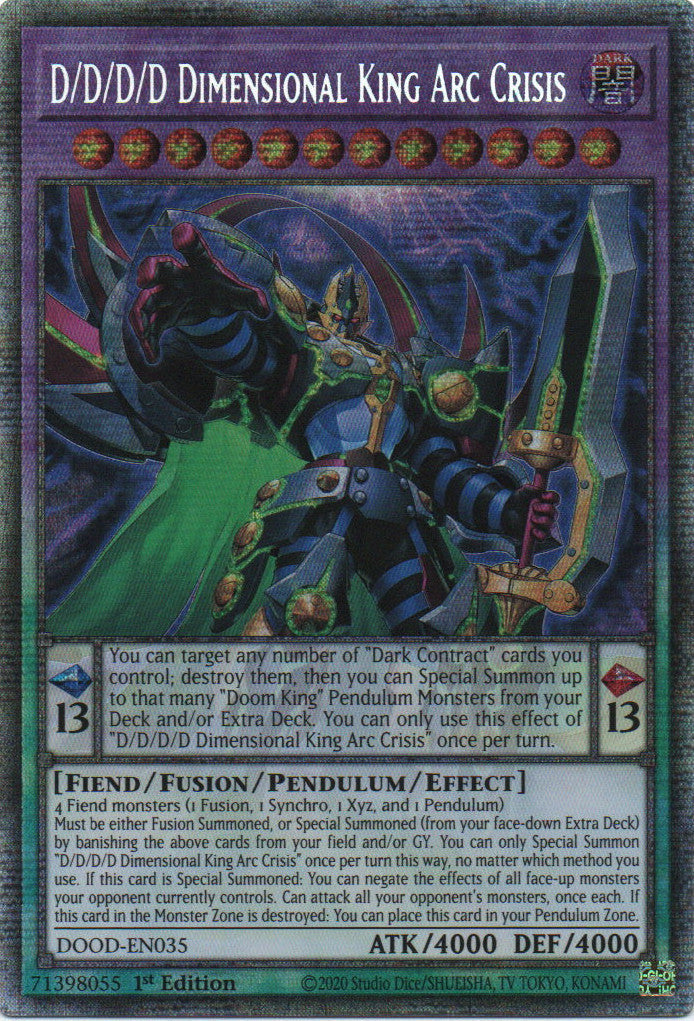 D/D/D/D Dimensional King Arc Crisis - DOOD-EN035 - 1st Edition - Starlight Rare