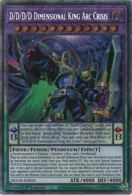 D/D/D/D Dimensional King Arc Crisis - DOOD-EN035 - 1st Edition - Starlight Rare