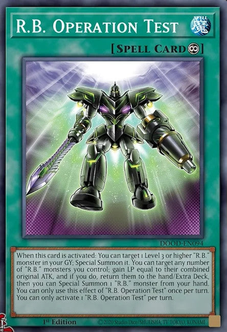R.B. Operation Test - DOOD-EN094 - 1st Edition - Super Rare