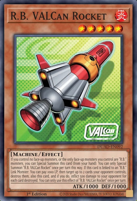R.B. VALCan Rocket - DUAD-EN092 - 1st Edition - Super Rare