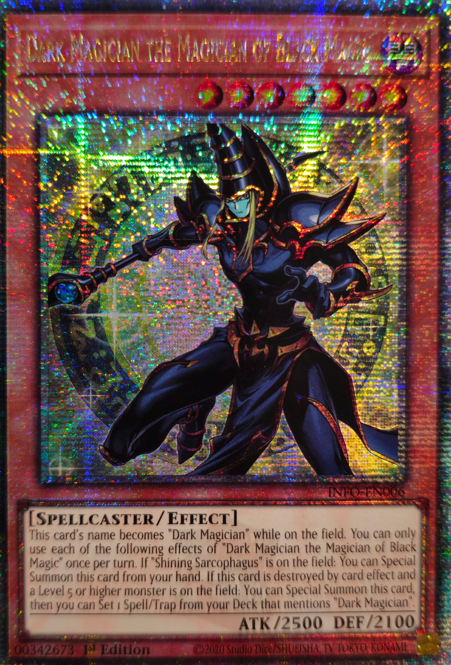 Dark Magician the Magician of Black Magic - INFO-EN006 - 1st Edition - Quarter Century Secret Rare