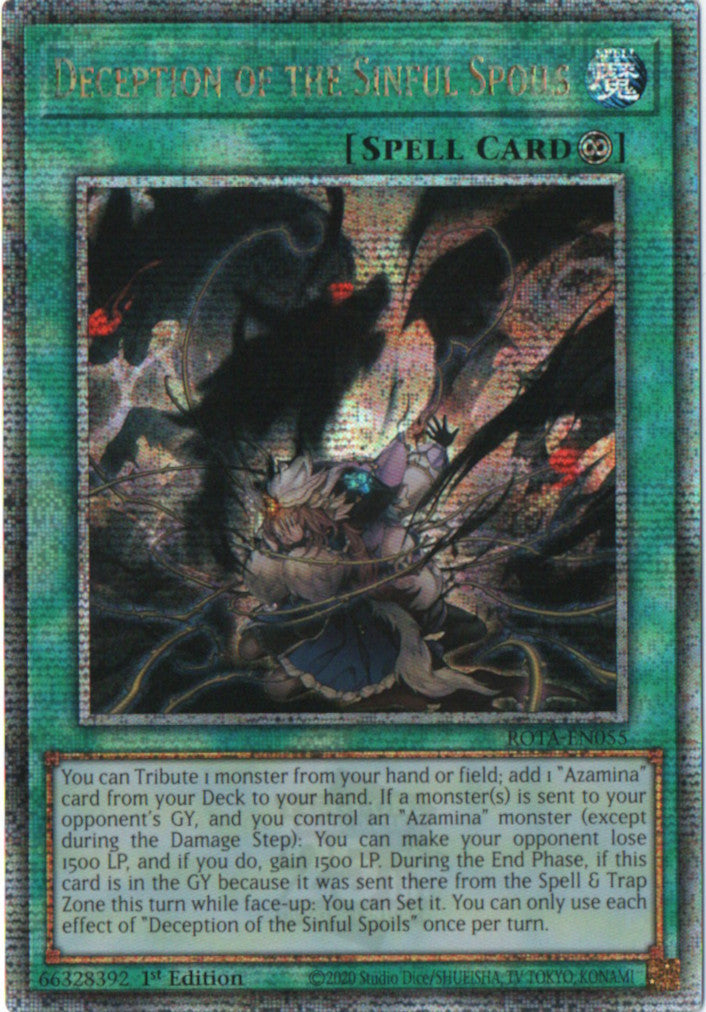 Deception of the Sinful Spoils - ROTA-EN055 - 1st Edition - Quarter Century Secret Rare