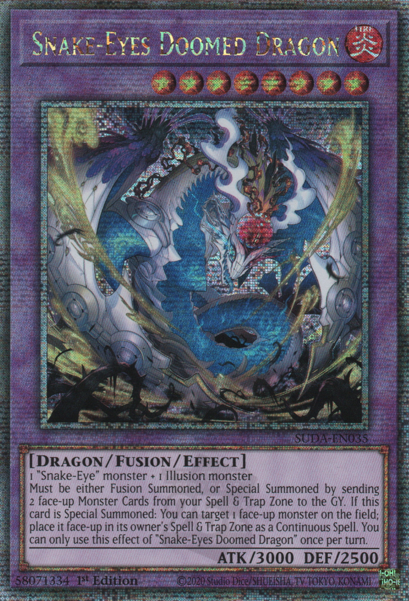 Snake-Eyes Doomed Dragon - SUDA-EN035 - 1st Edition - Quarter Century Secret Rare