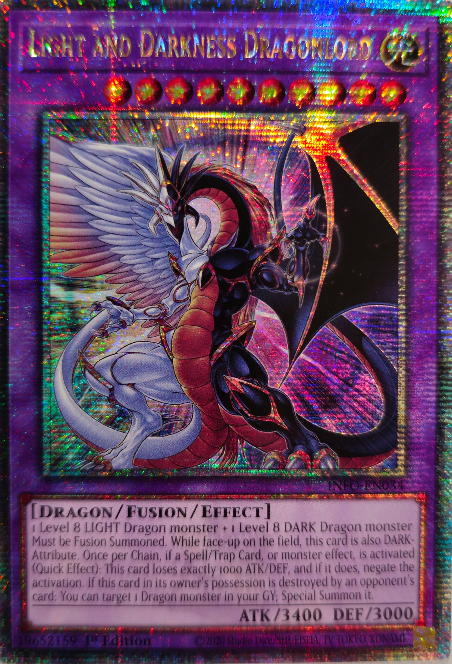 Light and Darkness Dragonlord - INFO-EN034 - 1st Edition - Quarter Century Secret Rare