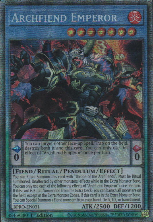 Archfiend Emperor - BPRO-EN031 - 1st Edition - Starlight Rare