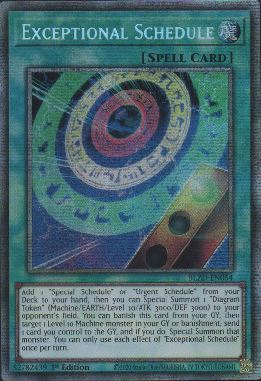Exceptional Schedule - BLZD-EN054 - 1st Edition - Starlight Rare